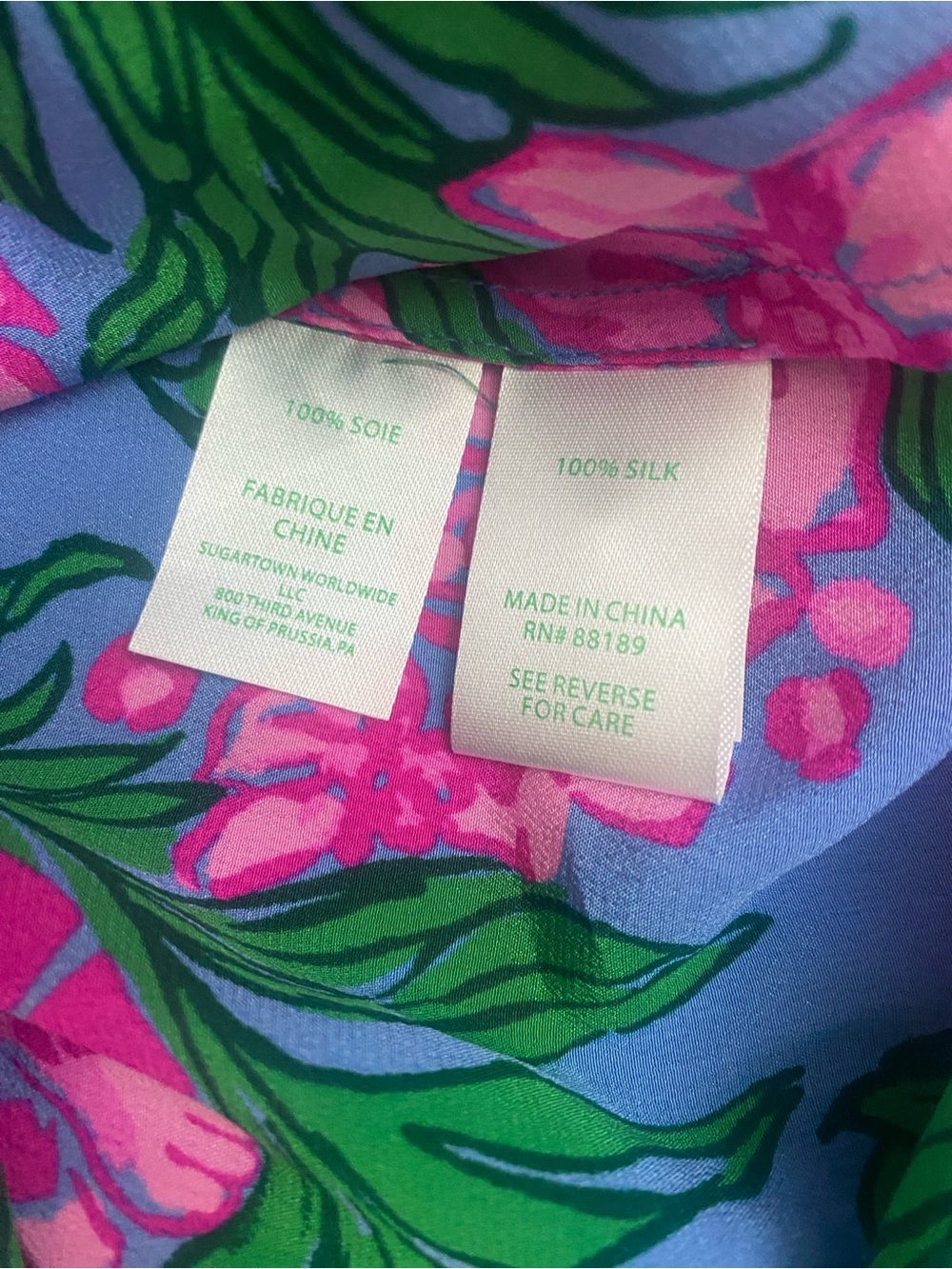 Lilly Pulitzer Elsa Silk Pink safari Tropical Floral Blouse XXS - Picture 3 of 5